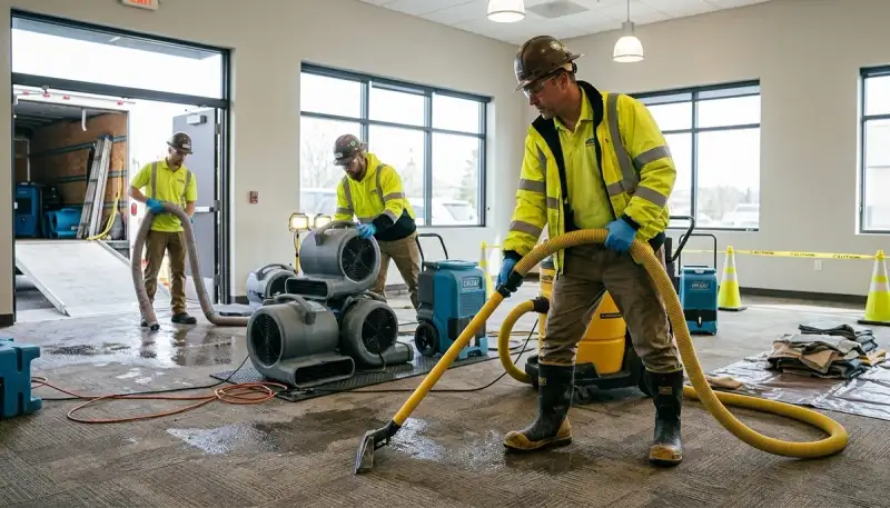 Emergency water removal service in Conroe, TX for standing water damage cleanup