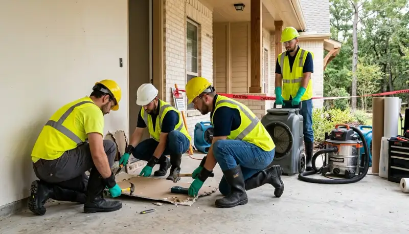 Water damage restoration team serving Conroe, TX for fast cleanup and repair