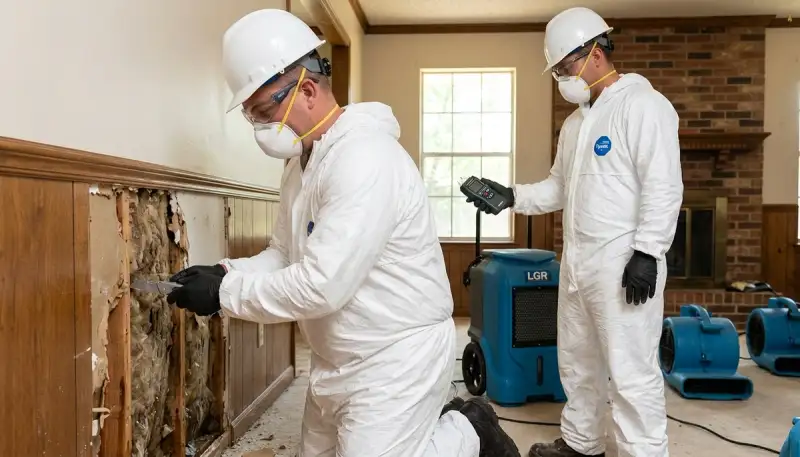 Water damage restoration team in Conroe, TX providing emergency cleanup and repair