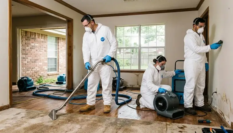 Water damage restoration team serving Conroe, TX with professional water cleanup and repair services