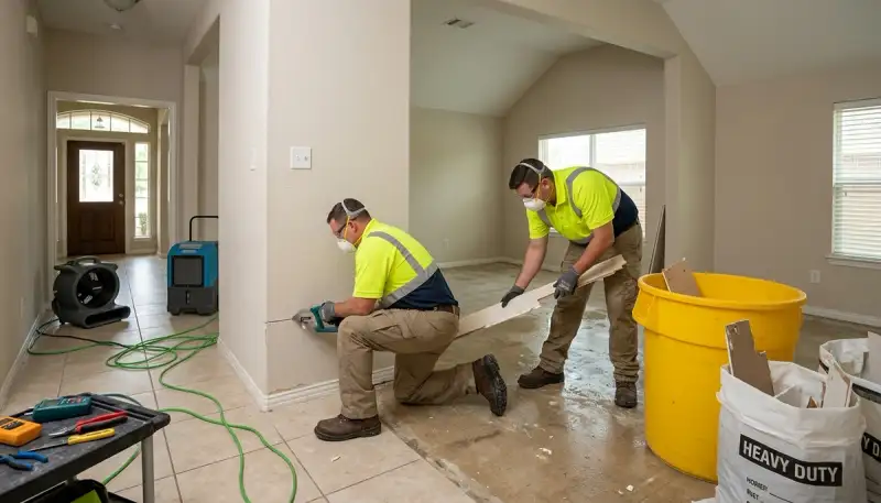Water damage restoration team serving Conroe, TX with professional cleanup and repair services