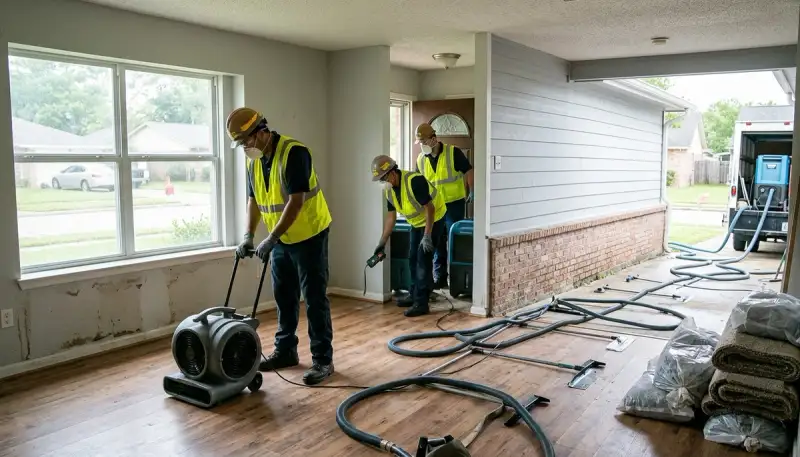 Water damage restoration services in Conroe, TX by local cleanup professionals