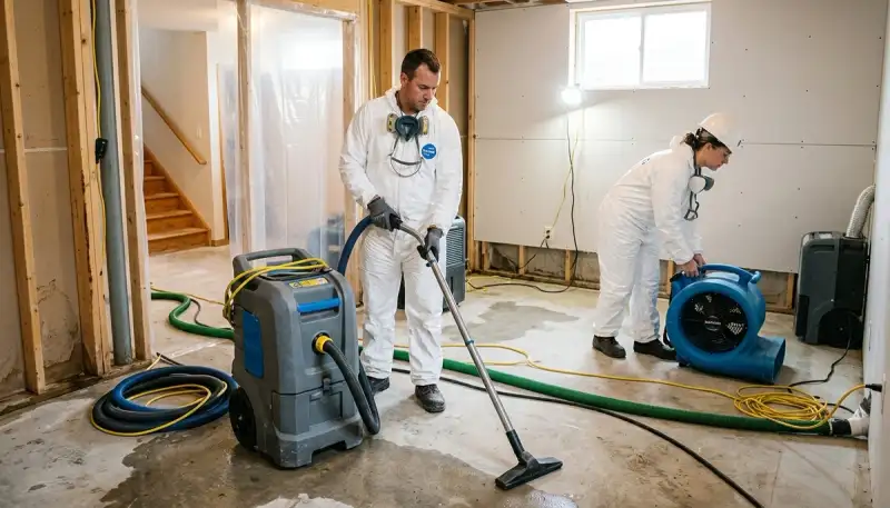 Water damage restoration team serving Conroe, TX homes after flooding and heavy rain