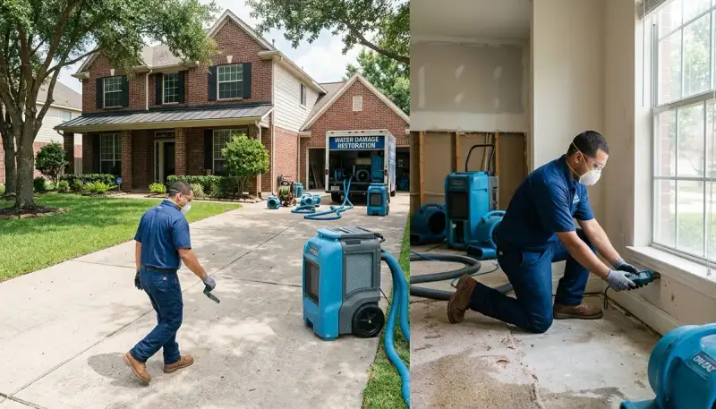 Water damage restoration team in Conroe, TX providing fast cleanup and repair services